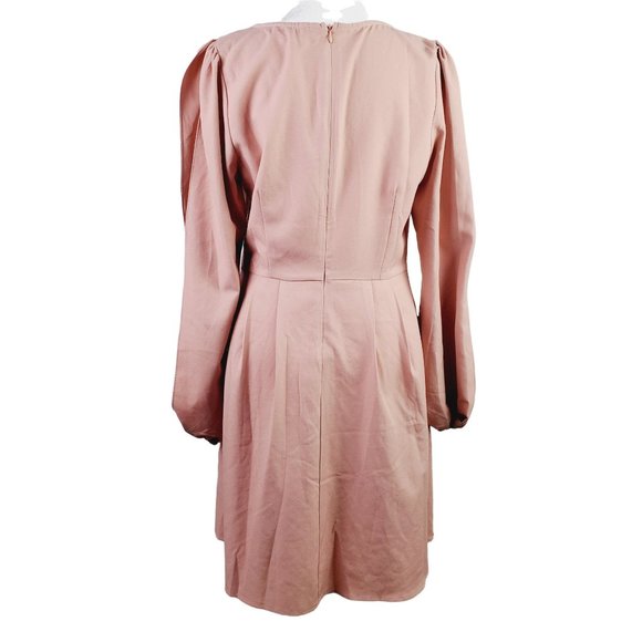 Umgee Pink Pleated A-Line Dress w/ Swirly Appliqué & Cold Shoulder Sleeve, Sz M - Picture 4 of 11